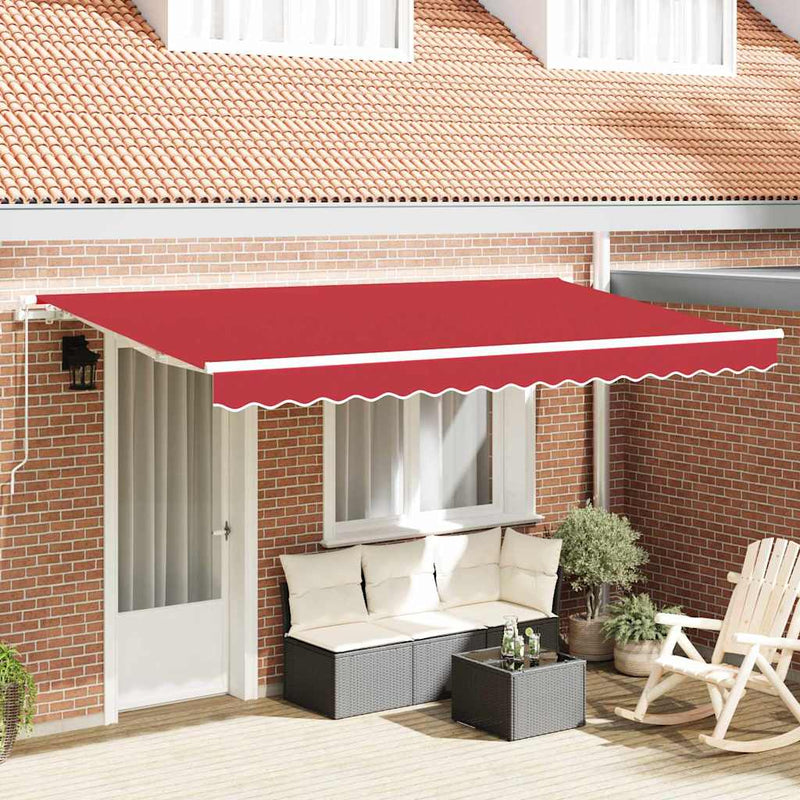vidaXL Behúzható napellenző Piros 400 x 200 cm Poliészter, Alumínium