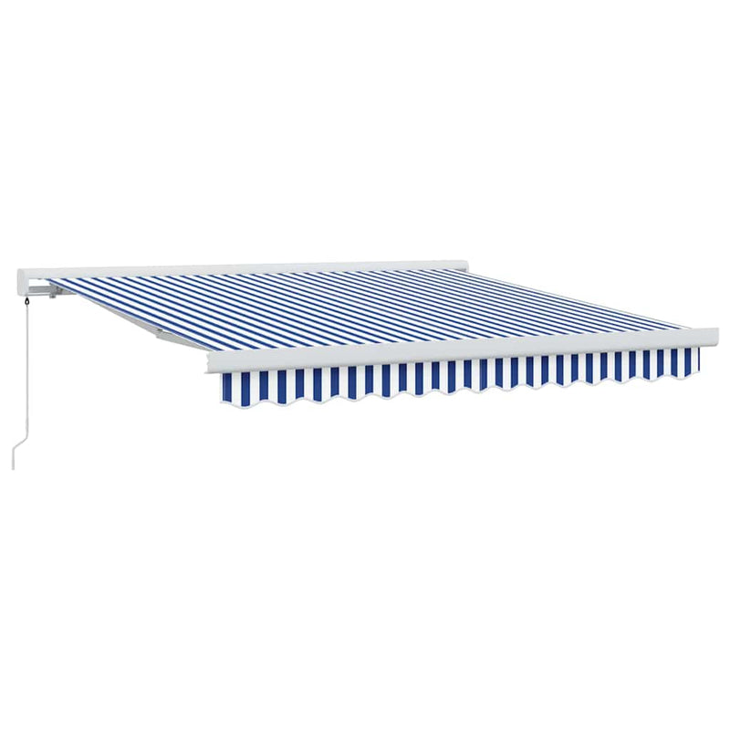 vidaXL Behúzható napellenző Kék és Fehér 300 x 250 cm Szövet és Fém