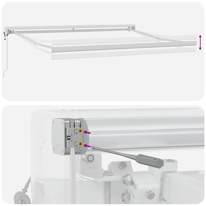 vidaXL Behúzható napellenző Kék és fehér 300 x 250 cm Szövet, Fém