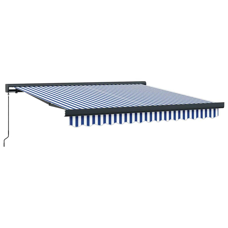 vidaXL Behúzható napellenző Kék és Fehér 300 x 250 cm Szövet és Fém
