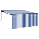 vidaXL Behúzható napellenző Kék és Fehér 300 x 250 cm