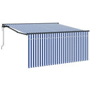 vidaXL Behúzható napellenző Kék és fehér 300 x 250 cm szövet