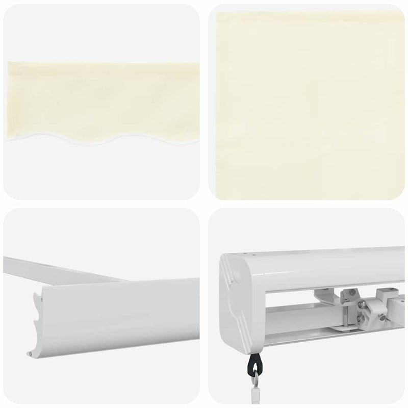 vidaXL Behúzható napellenző Krém 300 x 250 cm Szövet, Fém
