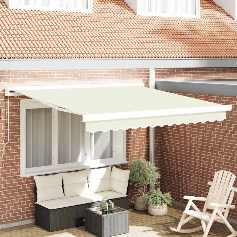vidaXL Behúzható napellenző Krém 300 x 250 cm Szövet, Fém
