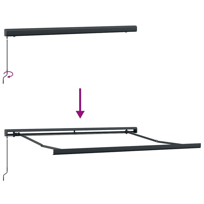 vidaXL Behúzható napellenző Krém 300 x 250 cm Szövet, Fém