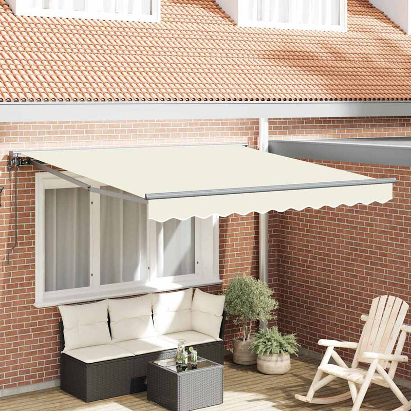 vidaXL Behúzható napellenző Krém 300x250 cm szövet