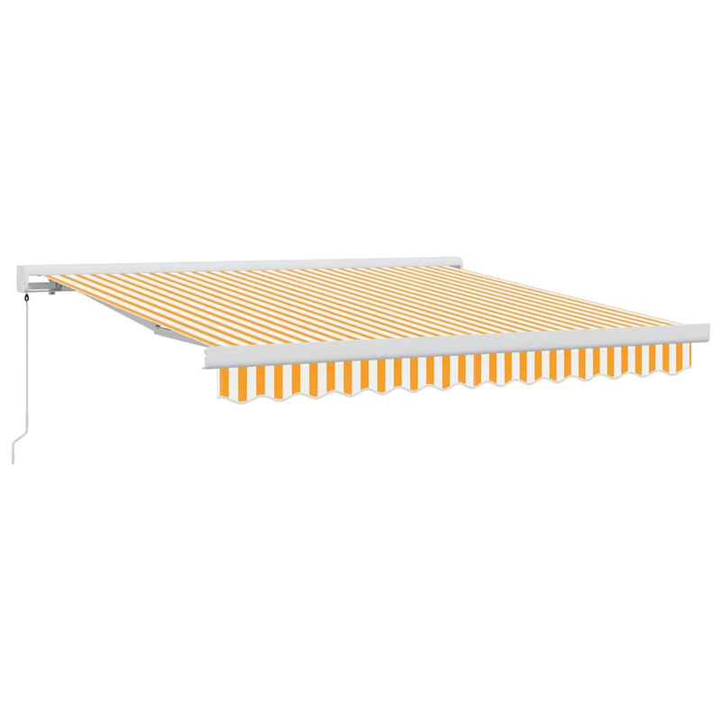 vidaXL Behúzható napellenző Sárga és Fehér 300 x 250 cm Szövet és Fém