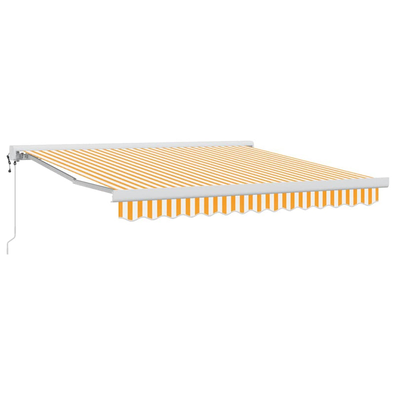 vidaXL Behúzható napellenző Sárga és fehér 300 x 250 cm Szövet, Fém