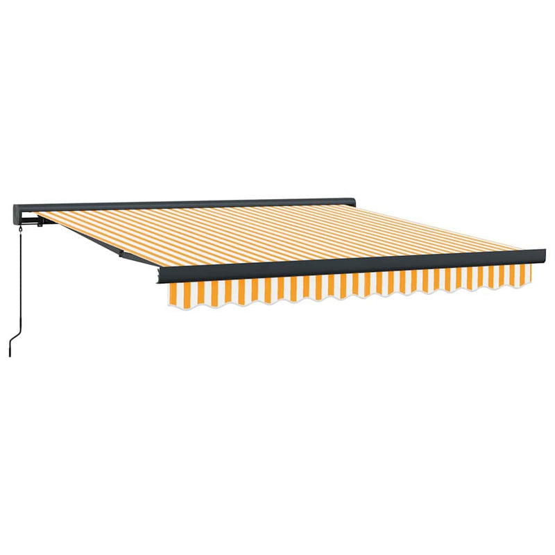 vidaXL Behúzható napellenző Sárga és Fehér 300 x 250 cm Szövet és Fém