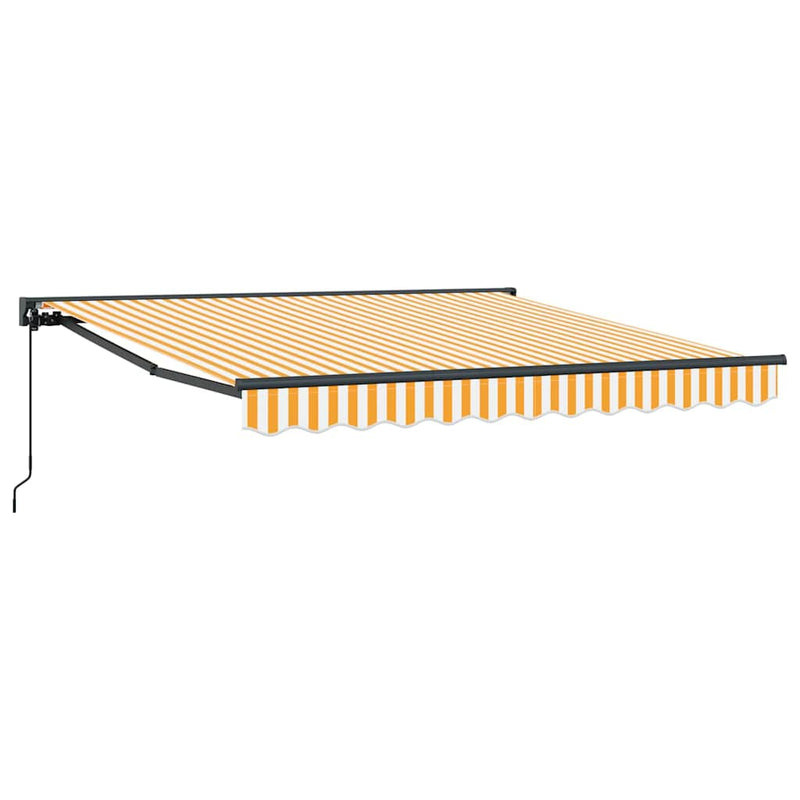 vidaXL Behúzható napellenző Sárga és Fehér 300x250 cm szövet