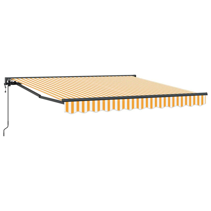 vidaXL Behúzható napellenző Sárga és Fehér 300x250 cm szövet