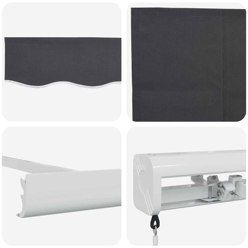vidaXL Behúzható napellenző Antracit 300 x 250 cm Szövet, Fém