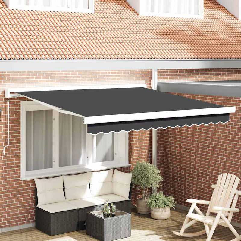 vidaXL Behúzható napellenző Antracit 300 x 250 cm Szövet, Fém
