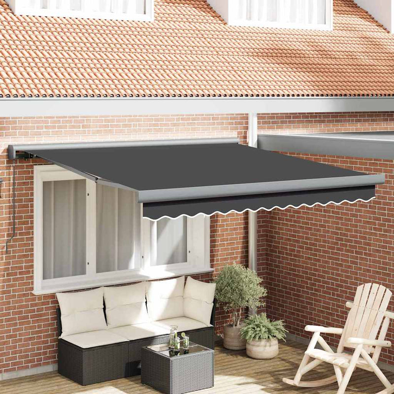 vidaXL Behúzható napellenző Antracit 300 x 250 cm Szövet, Fém