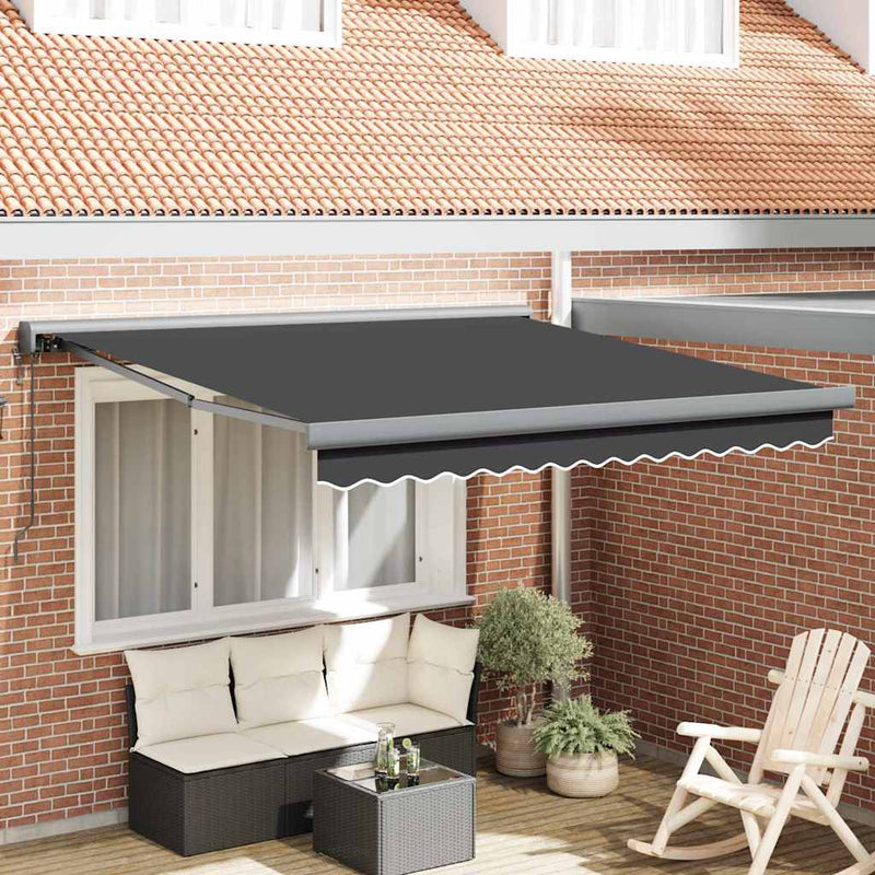 vidaXL Behúzható napellenző Antracit 300 x 250 cm Szövet, Fém
