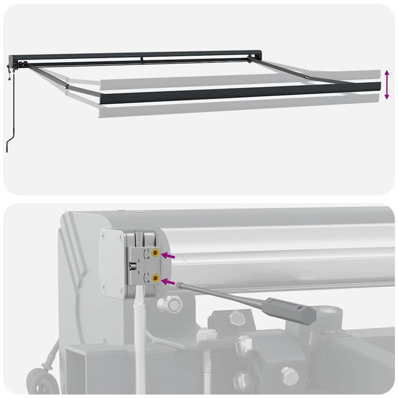 vidaXL Behúzható napellenző Antracit 300 x 250 cm Szövet, Fém