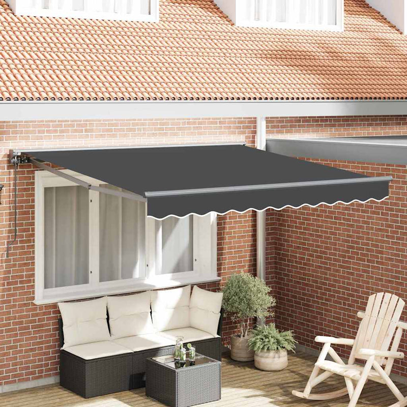vidaXL Behúzható napellenző Antracit 300x250 cm szövet