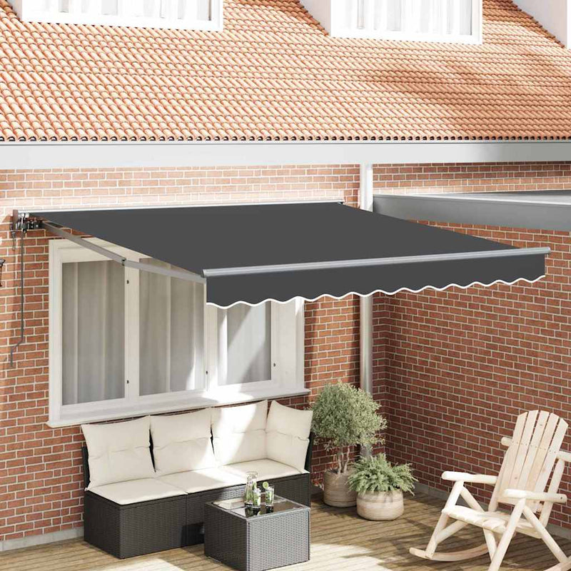 vidaXL Behúzható napellenző Antracit 300x250 cm szövet