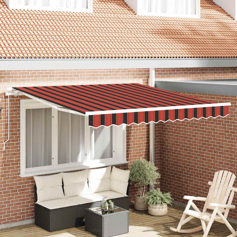 vidaXL Behúzható napellenző Csíkos Narancs és Barna 300 x 250 cm
