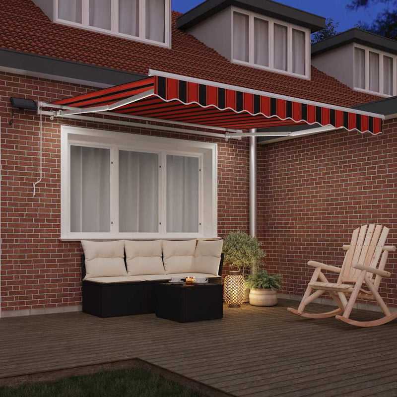vidaXL Behúzható napellenző narancssárga és barna 300 x 250 cm szövet