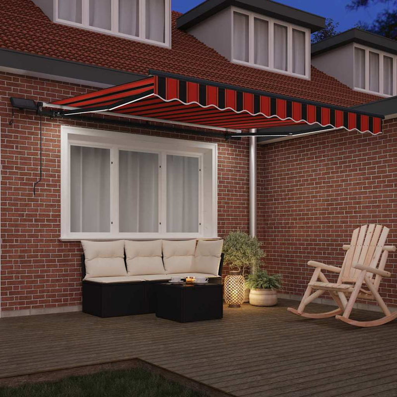 vidaXL Behúzható napellenző narancssárga és barna 300 x 250 cm szövet