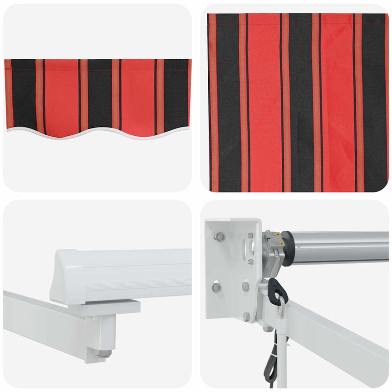 vidaXL Behúzható napellenző Csíkos Narancs és Barna 300 x 250 cm