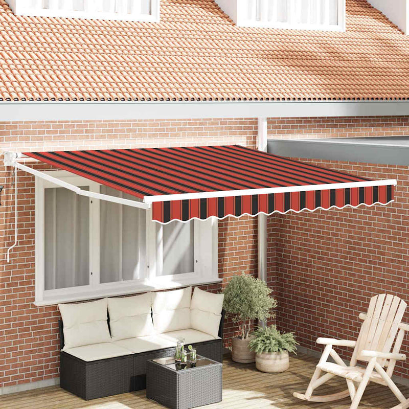 vidaXL Behúzható napellenző Csíkos Narancs és Barna 300 x 250 cm