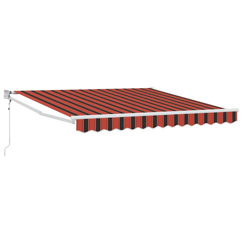 vidaXL Behúzható napellenző Csíkos Narancs és Barna 300 x 250 cm