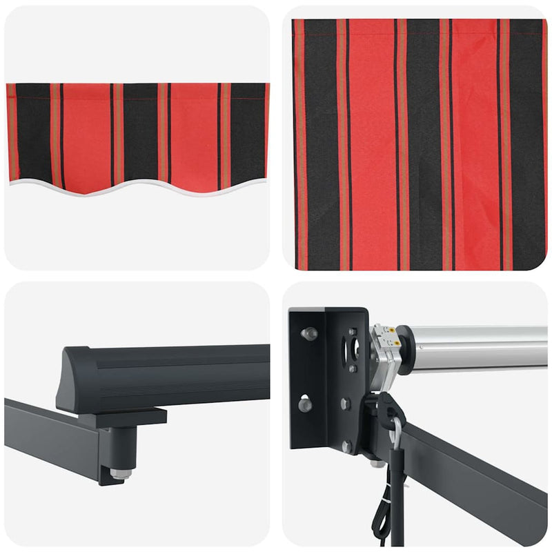 vidaXL Behúzható napellenző Csíkos Narancs és Barna 300 x 250 cm