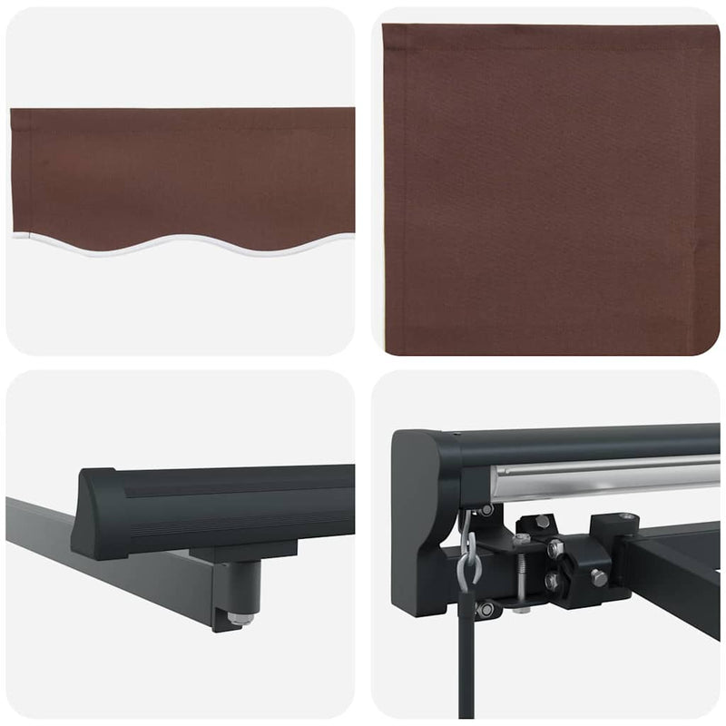 vidaXL Behúzható napellenző Barna 300x250 cm szövet