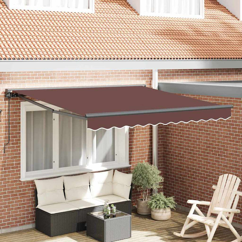 vidaXL Behúzható napellenző Barna 300x250 cm szövet