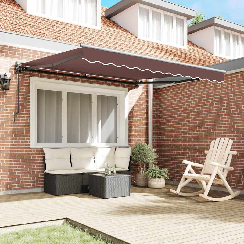 vidaXL Behúzható napellenző Barna 300x250 cm szövet