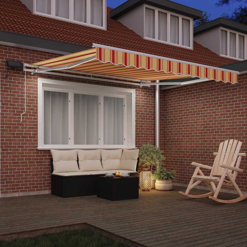 vidaXL Behúzható napellenző sárga és narancssárga 300 x 250 cm szövet