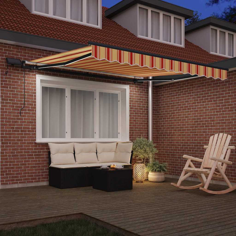 vidaXL Behúzható napellenző sárga és narancssárga 300 x 250 cm szövet