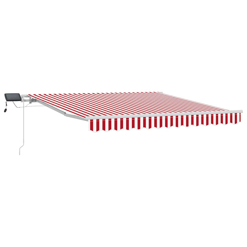 vidaXL Behúzható napellenző Piros és fehér 300 x 250 cm szövet