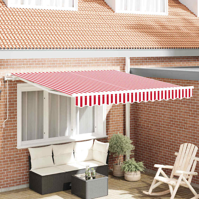 vidaXL Behúzható napellenző 300 x 250 cm Piros és fehér