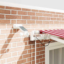 vidaXL Behúzható napellenző Piros és Fehér 300 x 250 cm Poliészter