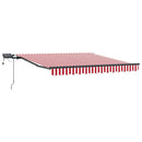 vidaXL Behúzható napellenző Piros és Fehér 300 x 250 cm