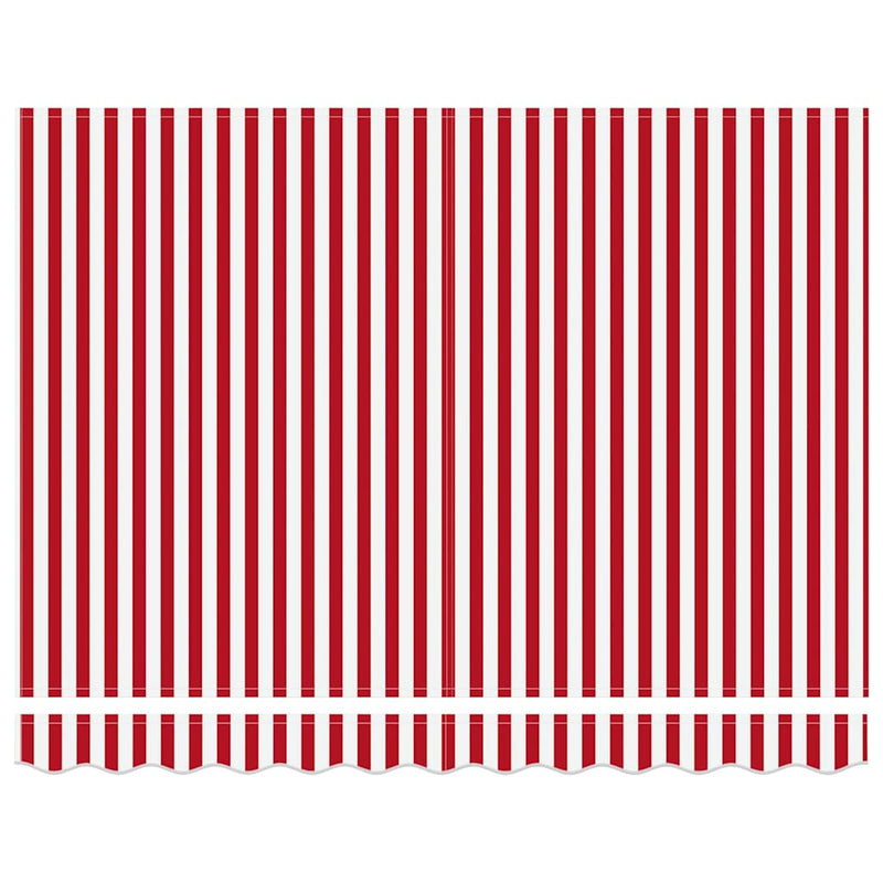 vidaXL Behúzható napellenző Piros és fehér 300 x 250 cm szövet