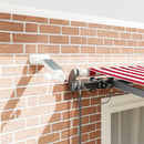 vidaXL Behúzható napellenző Piros és Fehér 300 x 250 cm Poliészter