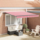 vidaXL Behúzható napellenző Piros és Fehér 300 x 250 cm Poliészter