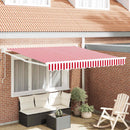 vidaXL Behúzható napellenző Piros 300 x 250 cm Poliészter és fém