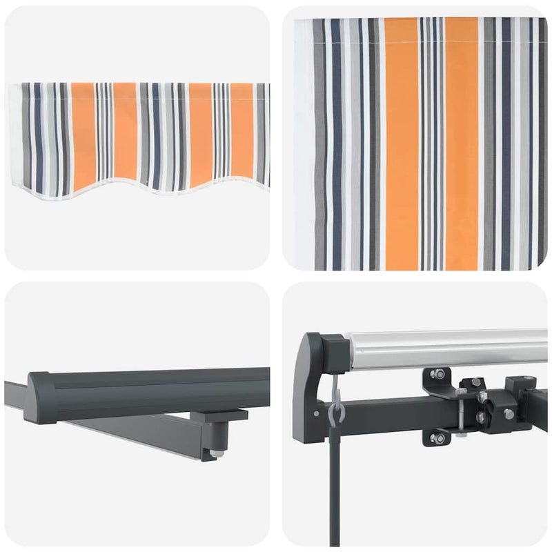 vidaXL Behúzható napellenző Sokszínű 300 x 250 cm szövet