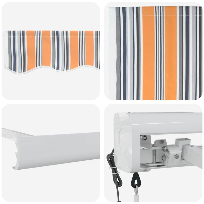 vidaXL Behúzható napellenző Sokszínű 300 x 250 cm Szövet, Fém