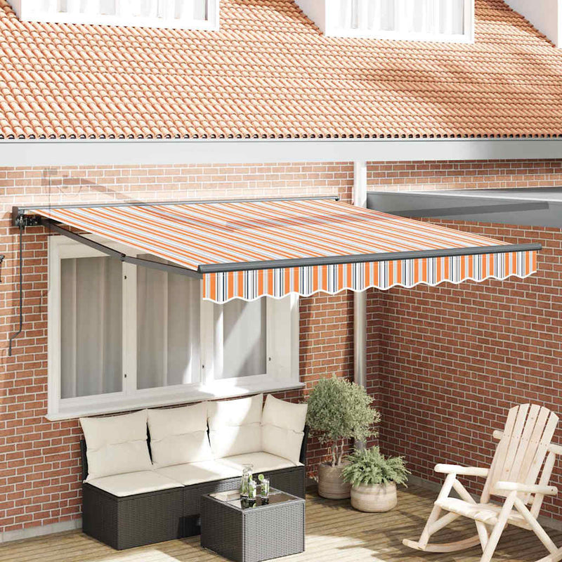 vidaXL Behúzható napellenző Tarka csíkos 300x250 cm szövet
