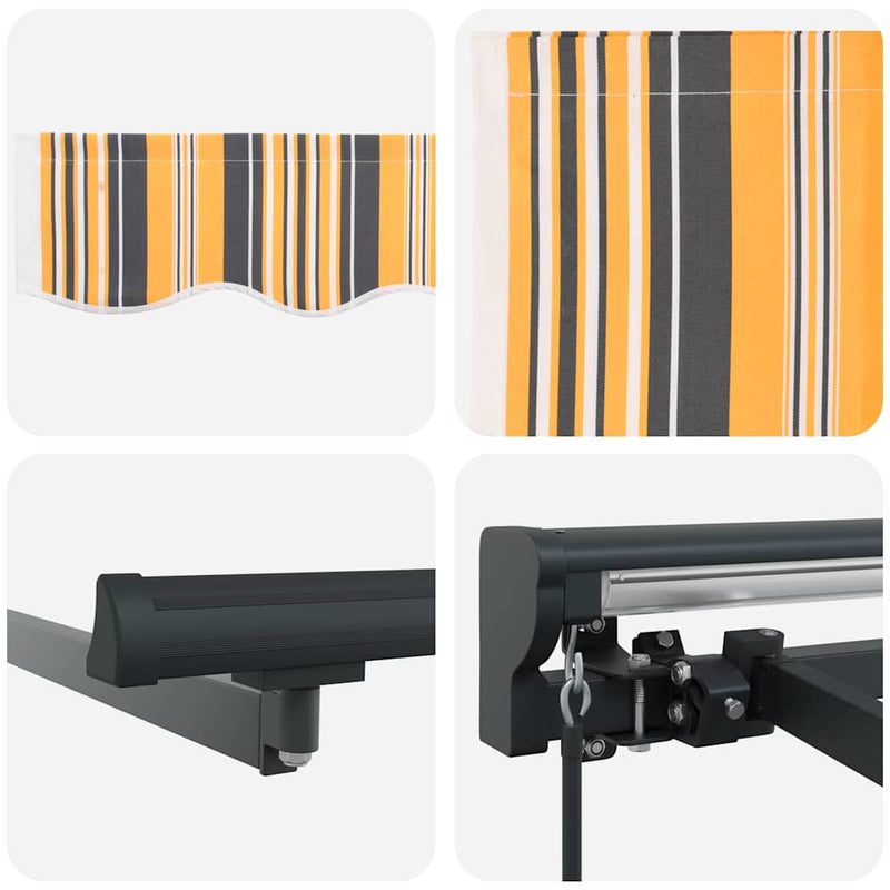 vidaXL Behúzható napellenző Tarka csíkos 300x250 cm szövet
