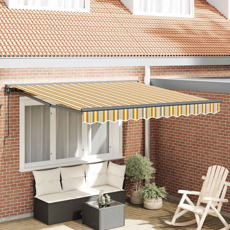 vidaXL Behúzható napellenző Tarka csíkos 300x250 cm szövet
