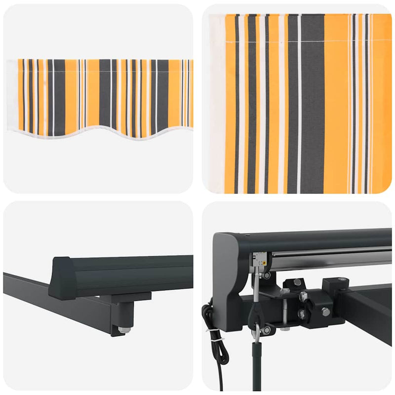 vidaXL Behúzható napellenző Tarka csíkos 300x250 cm szövet