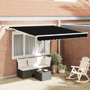 vidaXL Behúzható napellenző Fekete 300 x 250 cm Poliészter