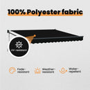 vidaXL Behúzható napellenző Fekete 300 x 250 x 165 cm